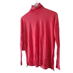 J. Crew Pink 100% Merino Wool Long Sleeve Turtle Neck Sweater Womens Size XS